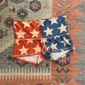 Teeki blue and red star shorts